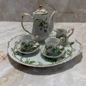 Andrea’s by Sadek : Morning Glory floral ( china) Child’sTea Set.